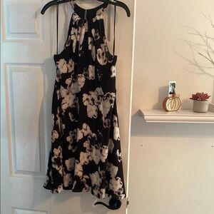 Floral Halter Dress in Black and White